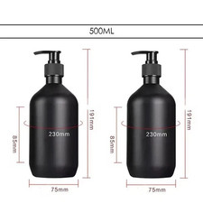 Matte Black 300ml and 500ml Refillable Soap Dispenser Lotion Shampoo Bathroom UK