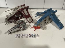 Star Wars Micro Galaxy Squadron Clone Wars Lot: Gunships & V-Wing