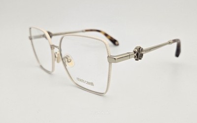 Roberto Cavalli Eyeglasses NEW RC029 Color 0492 White Gold Size 57 Large Cat Eye