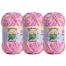 Fuzzy Chenille Yarn for Crocheting Amigurumi Yarn 3 Pinkish Purple