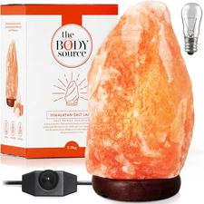 Himalayan Salt Lamp 6-8 Inches (4-7lb) Includes Dimmer Switch, Natural Salt Rock