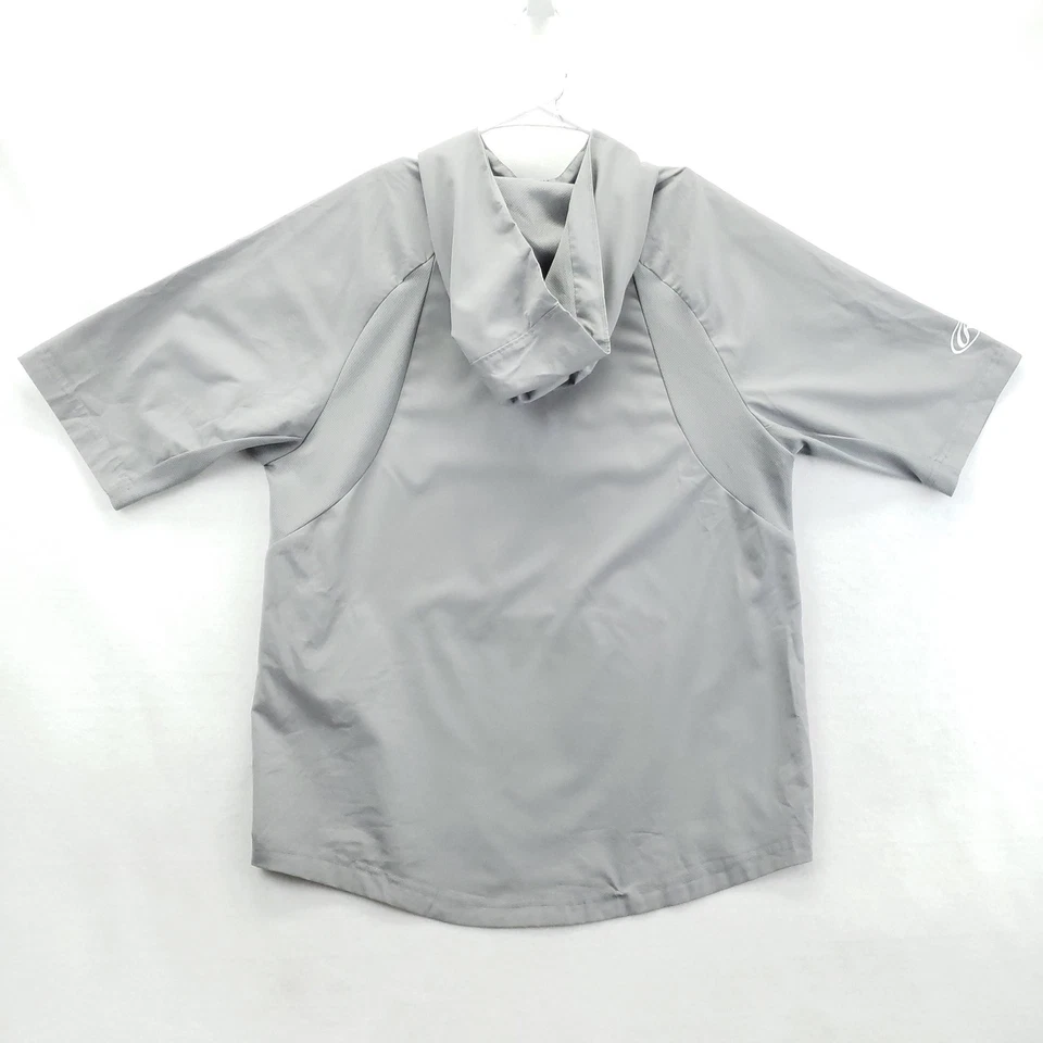 Jaqueta pulôver masculina Rawlings com capuz cinza médio manga curta beisebol ao ar livre - Imagem 2 de 4