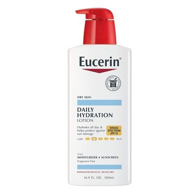 (Pack of 2) Eucerin Lotion Daily Hydration SPF#15 16.9 Ounce Pump