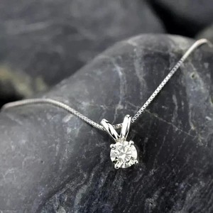 Authentic 6MM Round Cut Simulated Diamond Women's Only Pendant 14K White Gold Plated