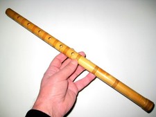 Bułgarski drewniany flet DUDUK Kaval ręcznie robiony lata 1970-te Made in Bulgaria oznaczony znakiem G