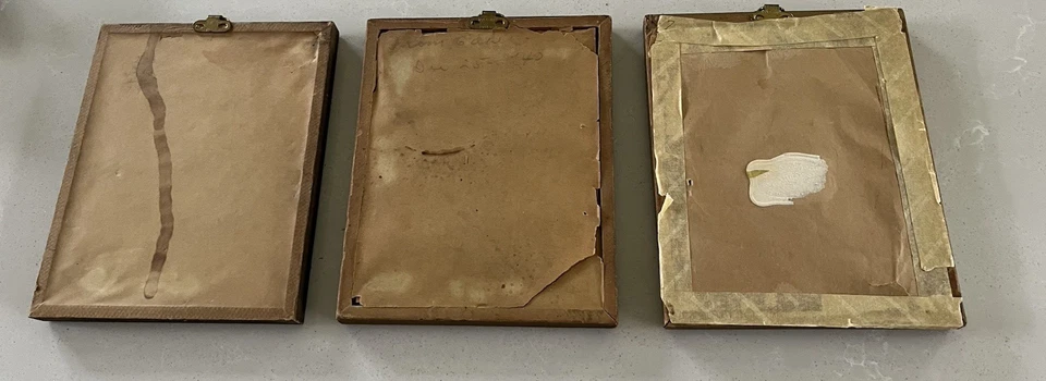 Three Signed Miniature Wallace Nutting Hand Tinted Floral Garden Photographs - Image 2 of 4