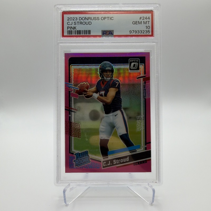 2023 Panini Donruss Optic - Rated Rookie C.J. Stroud #244 Pink Prizm (RC) PSA 10