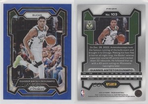 2023-24 Panini Prizm Blue Wave Prizm Giannis Antetokounmpo #103