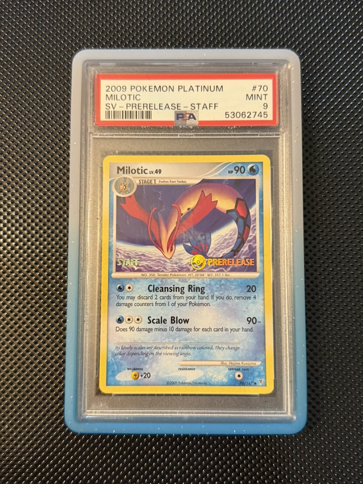 Pokemon Platinum Supreme Victors 70/147 Milotic Prerelease STAFF PSA 9