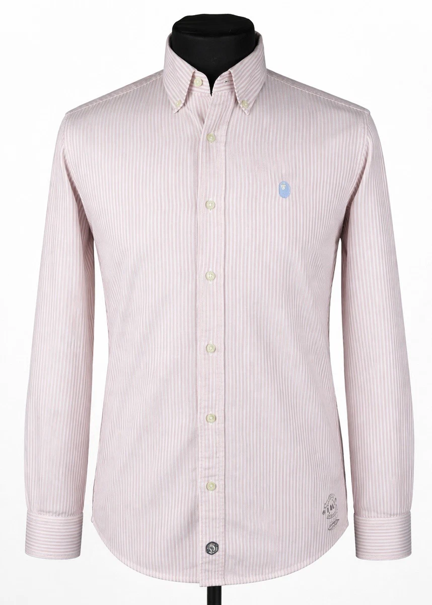 .Kです！A BATHING APE ボタンダウンシャツ ホワイト A Bathing Ape Cotton Striped Casual Button-Down Shirts for Men for