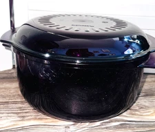 3QT Tupperware 2 Pc Steamer Microwave Stack Cooker Set Purple Lids