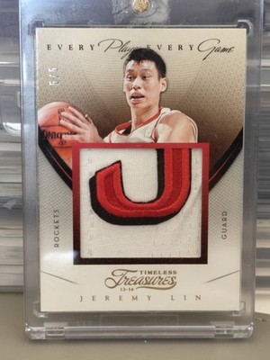 NBA 2013 Panini Timeless Treasures Jeremy Lin Game Worn Patch #13 5/5 Bookend!!