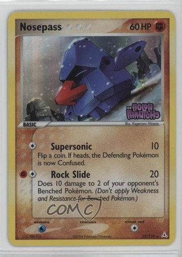 Nosepass Reverse Foil Pokemon EX Holon Phantoms #25 2006