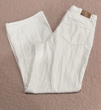 Free People We the Free Tinsley Baggy High Rise Straight Leg White Denim Jeans