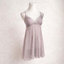 Vintage Lavender Lace Babydoll Slip Dress Fairycore Romantic Nightie S