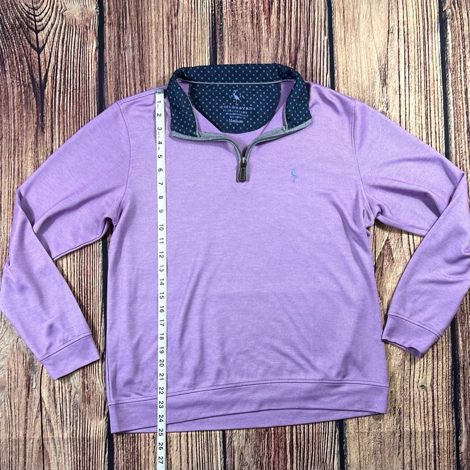 Pullover de golf Tailorbyrd para hombre 1/4 cremallera manga larga clásico modal talla mediana lila Foto 4 de 4