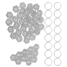 50 Pcs Metal Tags for Labeling Hanger Number Hollowed Stainless Steel
