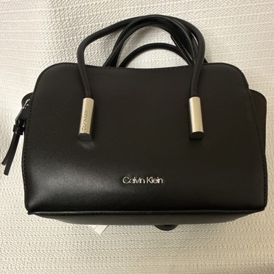 Calvin Klein Black Small Satchel Top Handle Zip w/ Detachable Crossbody Strap