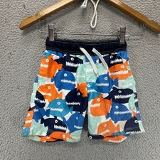 Gymboree Kids Monster Deep Sea Fish Swim Trunks Orange Blue Multi Size XS 4 