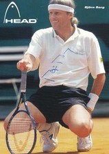 Bjorn Borg - Swedish tennis player - SIGNED HEAD TENNIS PROMOTIONAL POST CARD