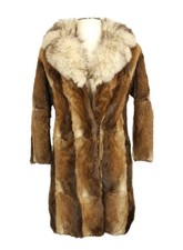 Fox Fur Mink Knee Length Women's Coat Sz Small Vintage 1960's FLAW