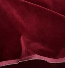 Solid Burgundy Color Cotton Velvet Velour Fabric Upholstery Sewing Sold Per Yard