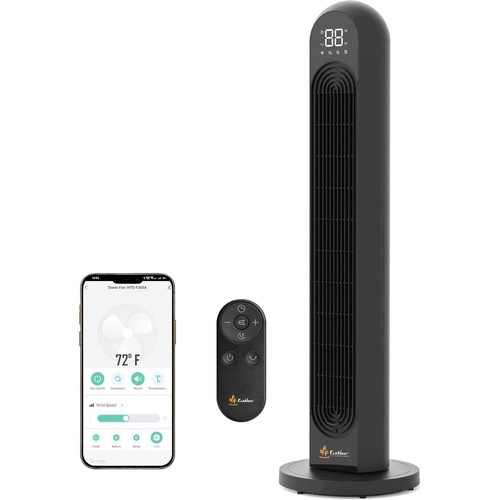 Smart Tower Fan 42 Inch WiFi Alexa Control Remote Quiet Cooling EcoNour Home Fan