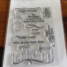 Happy Birthday Collection Cling Stamp Set Wish Celebrate Candles