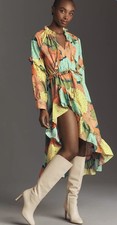 Anthropologie Farm Rio Long-Sleeve Floral Midi Dress Size S