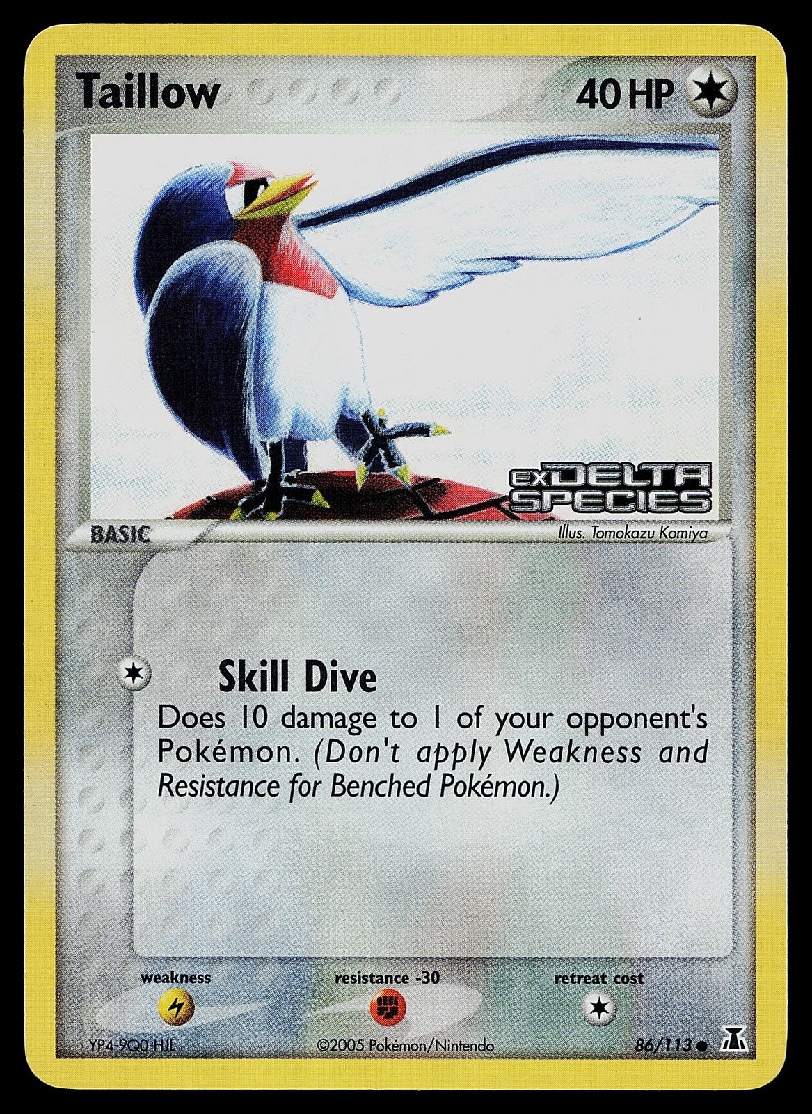 Pokemon Card - Taillow Delta Species 86/113 Reverse Holo Stamped