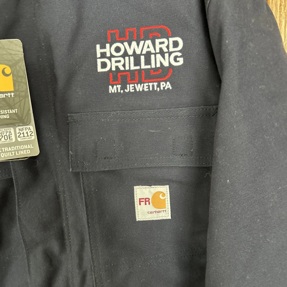 Carhartt FR Flame Resistant Duck Traditional Coat Quilt Lined Dark Blue 2XL - Image 2 of 4