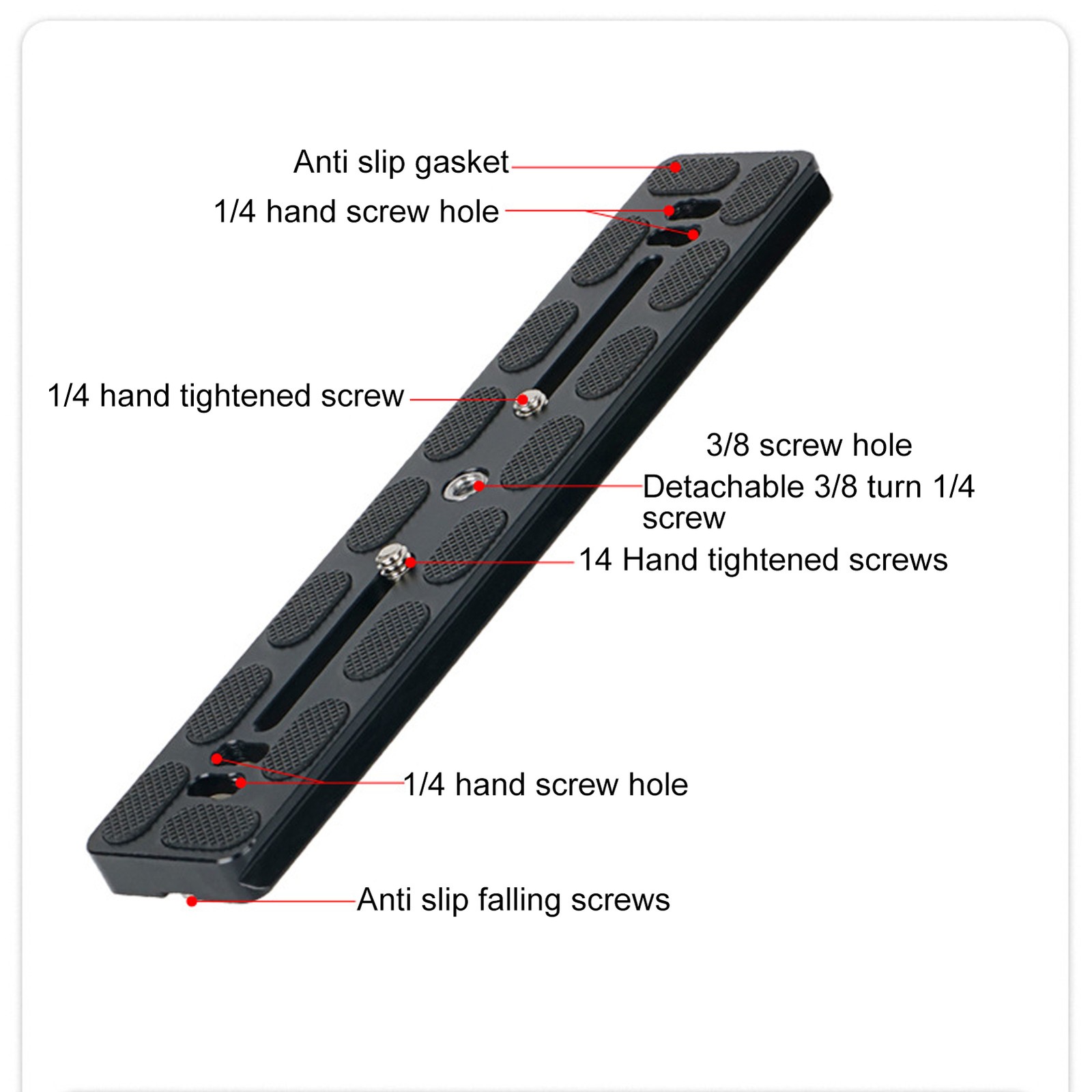 ¸Camera Quick Release Plate 15cm 2x1/4in 1x3/8in Thread Aluminum Alloy QR Pla