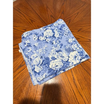 Charter Club Blue Floral Rectangle Tablecloth 100x59 Cotton Botanical Print