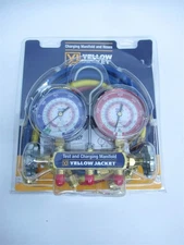 Yellow Jacket 42201 Series 41 Manifold with 3-1/8" Gauge, psi, R-22/410A/404A