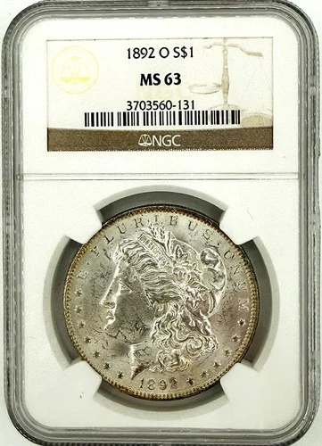 1892-O Morgan Silver Dollar $1 - Tough Date BU Uncirculated - NGC Certified MS63