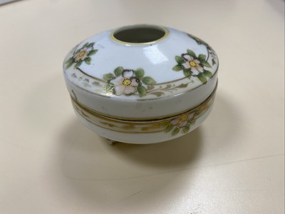 Beautiful Antique Nippon Porcelain Hand Painted Hair Receiver