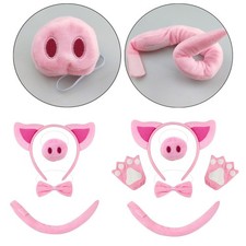 Pig Costume Set Headwear Fancy Dress for Party Performance Halloween