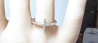SOLID 10K WHITE GOLD CROSS RING W/ 16 ROUND NATURAL DIAMONDS SIZE 7 — photo 4