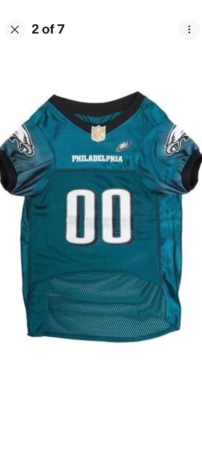 Pets First NFL Philadelphia Eagles Dog Jersey Size Medium 14""-18"" Pet Length