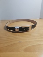 Brighton Black Embossed Leather Belt Featuring A Polished Silver Plated Buckle