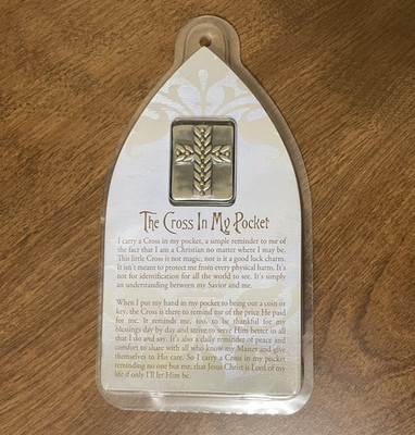 2011-2013 Discontinued Amscan Cross In My Pocket Pewter Token / New Sealed