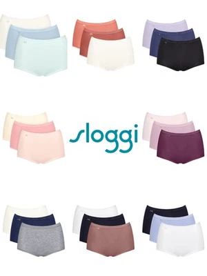Sloggi Maxi Briefs Knickers Basic+ Brief 3 Pack 95% Cotton High Rise Lingerie - Image 1 of 2