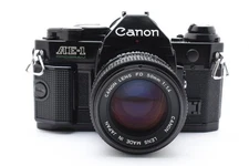 Read!! [Near MINT] Canon AE-1 Program Black Film Camera New FD 50mm f1.4 Japan