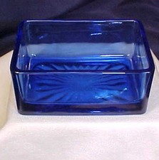 EAPG Blue Pattern Glass Rectangle Shaped Dish