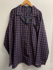 NEW Polo Ralph Lauren Men's Size XL Navy Blue/Red Plaid Sleep Shirt Pajama Top