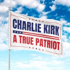 A True Patriot Charlie Kirk Flag, Charlie Kirk Is My Hero Flag, Freedom Flag