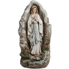Our Lady of Lourdes Statue - 18 Inches Virgin Mary Statue Catholic Garden Decor