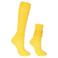 Yellow Slouch Scrunch Socks for Women, Scrunch Long High Tube Socks 1 Pair -...