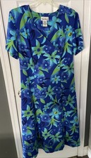 VTG Ultra Dress New York Women’s 18W Dress Blue Green Floral
