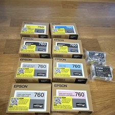 10 Epson 760 Genuine Original Inkjet Ink Cartridges T7601/2/3/4/6 for P600